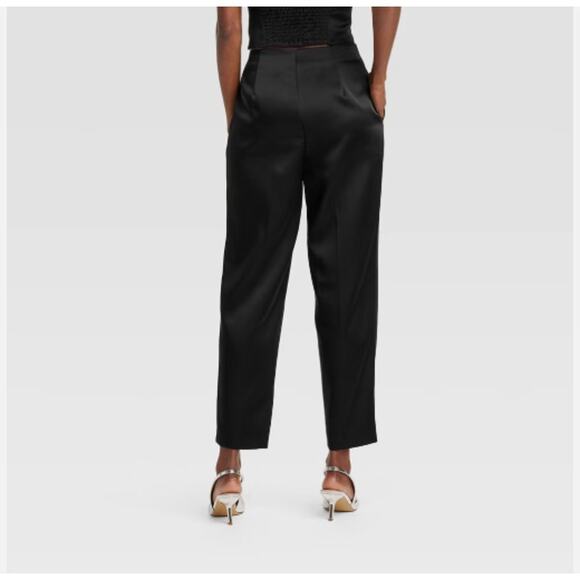 High Rise Tapered Ankle Tailored Satin Trousers - A New Day 12 - Picture 2 of 9